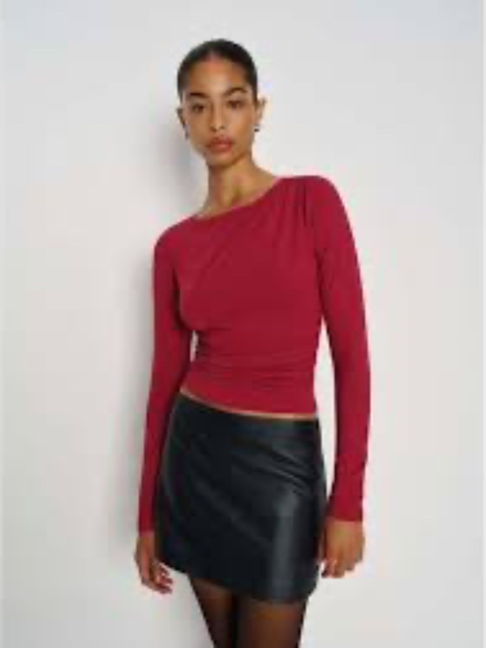 REFORMATION LIAM KNIT TOP IN RED, NWT